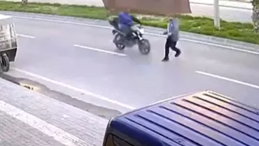 Kaza anındaki motosiklet