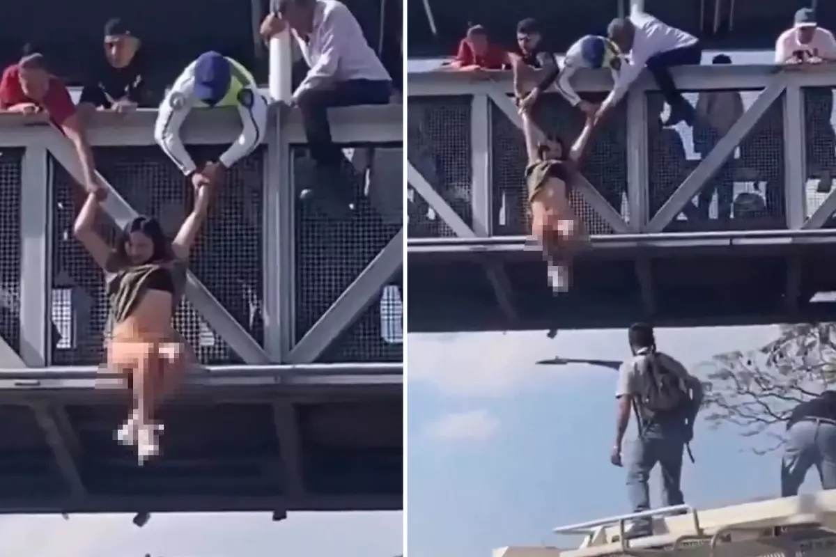 Köprüde intihar girişiminde bulunan genç kadın