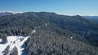 Ilgaz Dağı'nda Bembeyaz Kış Manzarası Dronlarla Gösterildi