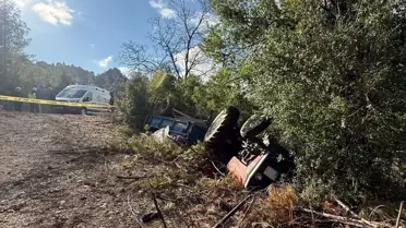 Kaza anındaki traktör fotoğrafı