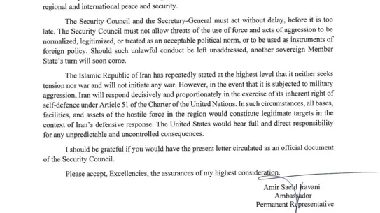 İran, ABD'nin Olası Saldırısına Karşı Savunma Hakkını Vurguladı