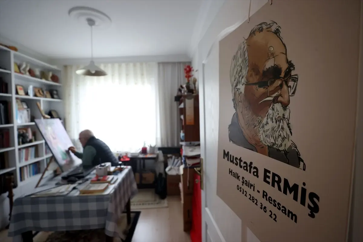 Mustafa Ermiş gölge oyunlarını tuvalde sergiliyor