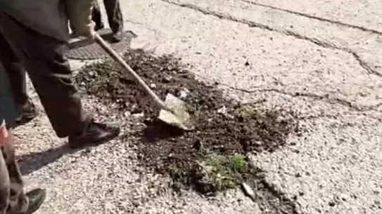 Onarılan yolun öncesi ve sonrası karşılaştırması