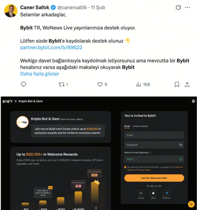 Instagram’da Bybit influencer paylaşımı