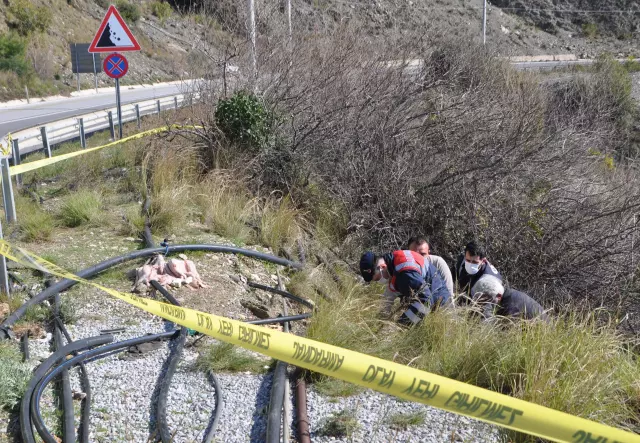 Polis ekiplerinin olay yerindeki çalışması