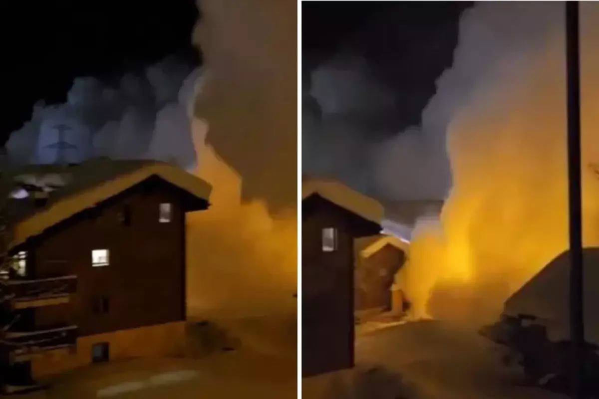 Leukerbad köyünün çığ öncesi manzarası