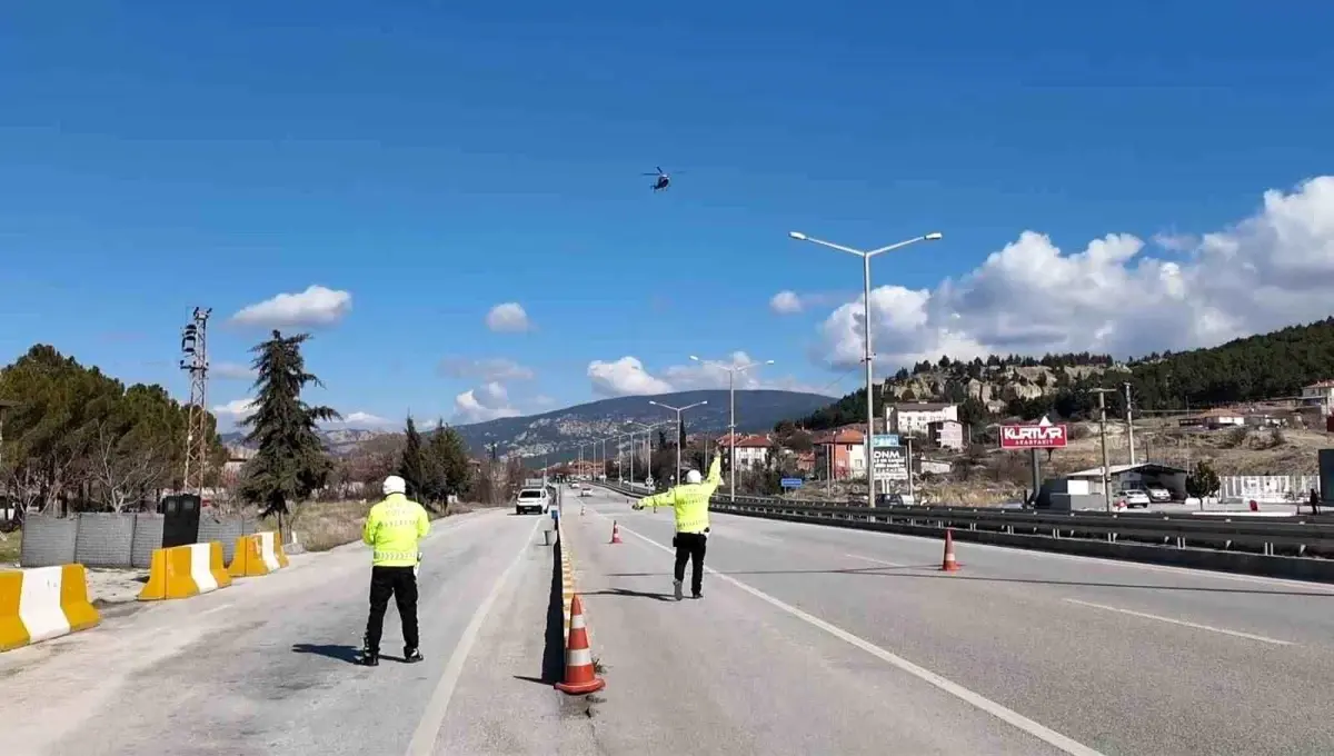 Burdur’da Helikopter Destekli Trafik Denetimi Gerçekleşti
