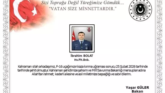Balıkesir'de F-16 Çöküşü: Hava Pilot Binbaşı İbrahim Bolat Şehit Oldu