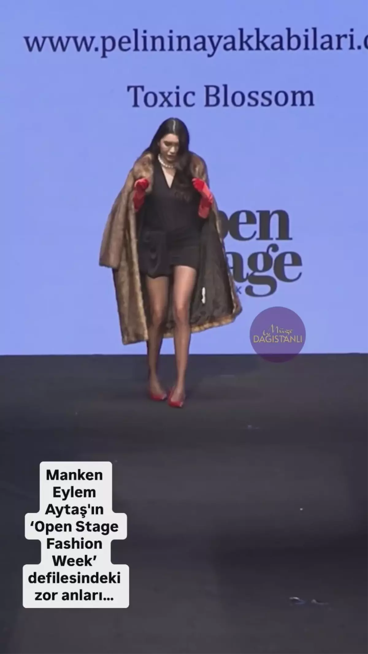 Eylem Aytaş podyumda dengeyi kaybetti