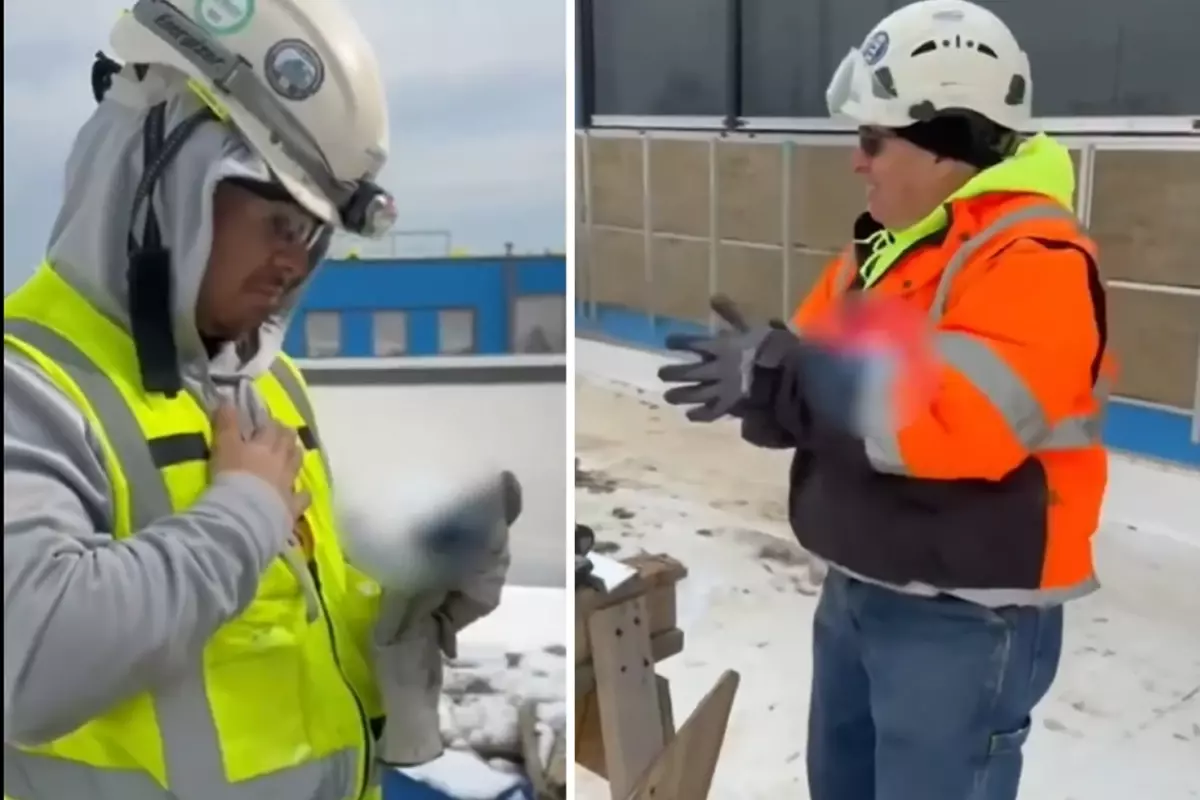 Washington şantiyesindeki işçilerin Hu Der Hacılar şarkısına eşlik etmesi