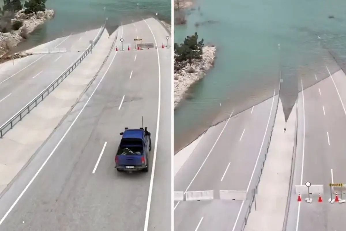 Sel sonrası Konya‑Antalya karayolunun görüntüsü