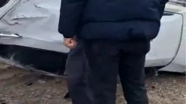 Takla atan aracın detaylı fotoğrafı