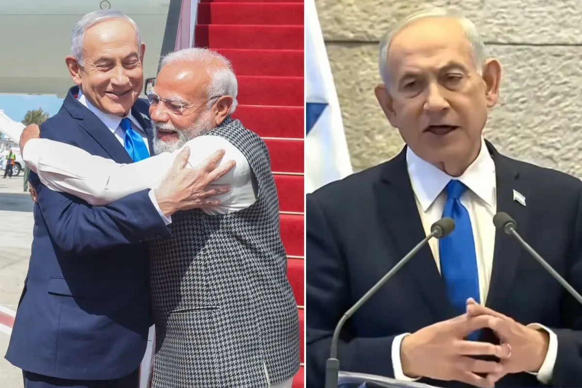 Netanyahu ve Modi Knesset'te bir arada