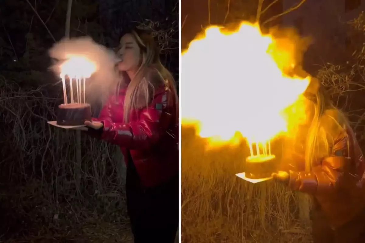 Yangın tehlikesi içinde genç kadın