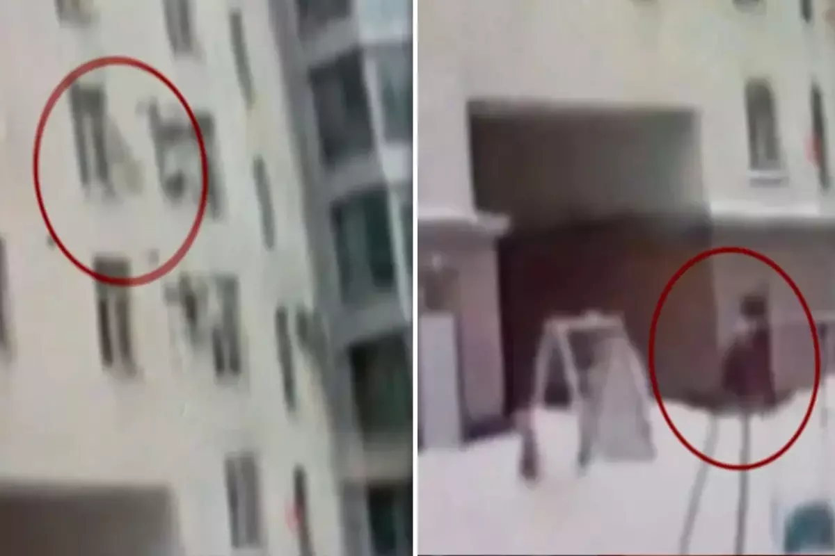 St. Petersburg’da düşen bebek ve açılan mont