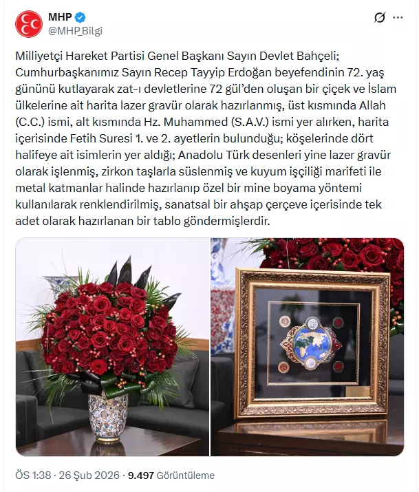 Erdoğan'ın doğum günü kutlamasından bir kare