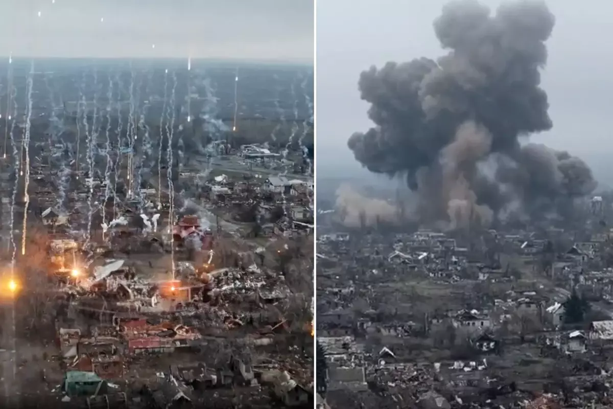 Kostiantynivka’da yıkılmış binalar