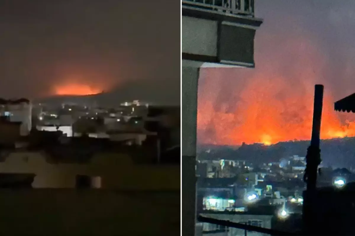 Kabil'de gece yarısı patlamaların genel görünümü