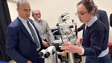 Göz anjiyografi cihazının iç görüntüsü