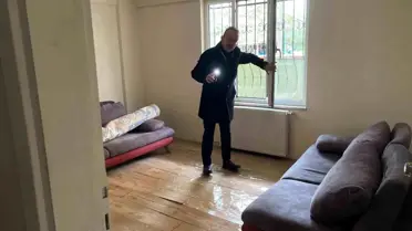 Körfez'de Altyapı Çalışması Sonrası Apartmanın Birinci Katı Suyla Kaplandı