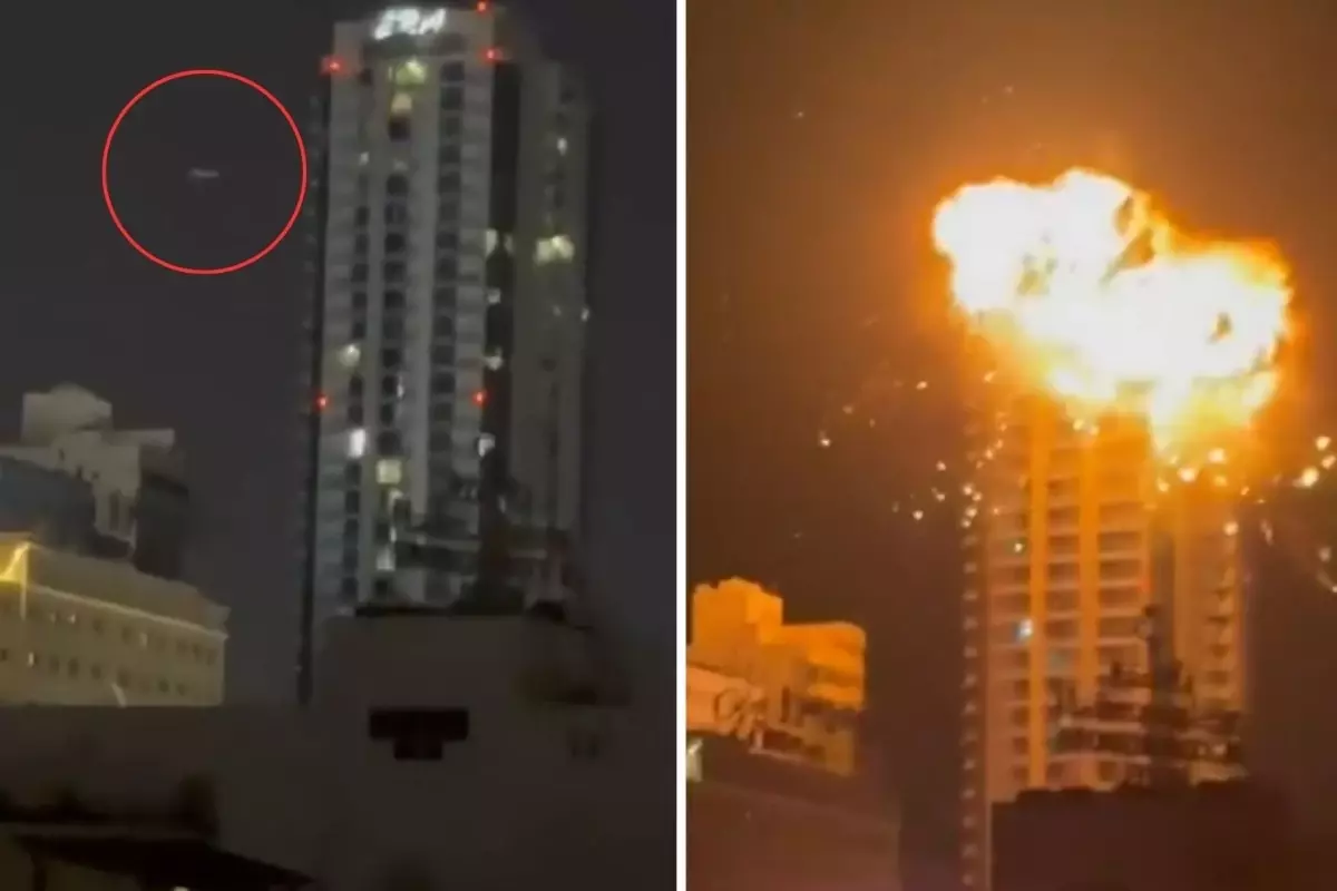 Bahreyn'deki gökdelenin yanması