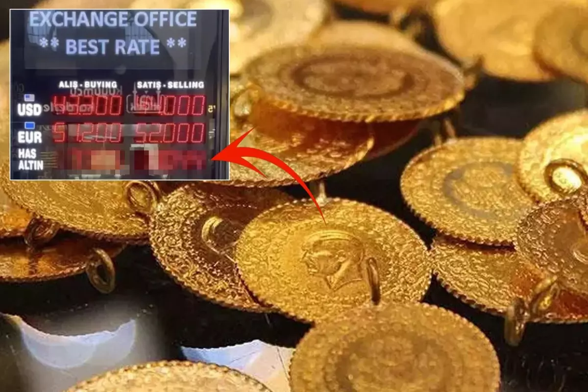 Kapalıçarşı’da gram altın fiyat tabelası