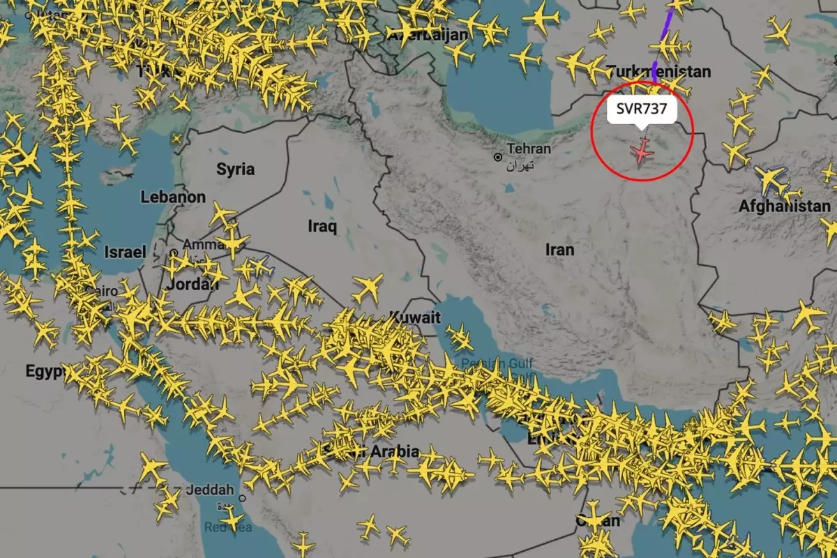 İran hava sahasında radar görüntüsü