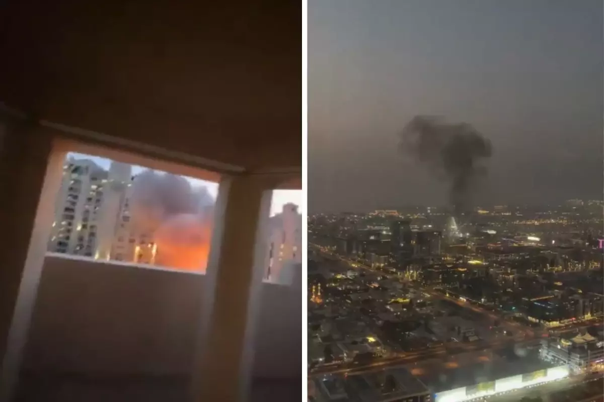 Dubai'de patlamaların görüntüsü