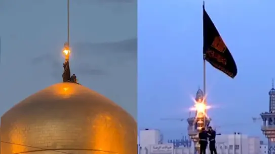 İran’da Hamaney’in Ölümü Sonrası İmam Rıza Türbesi’ne Siyah Sancak Asıldı