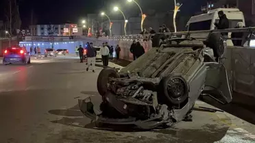 Gaziantep'te Direksiyon Kaybı: Otomobil Takla Atarak 2 Yaralı