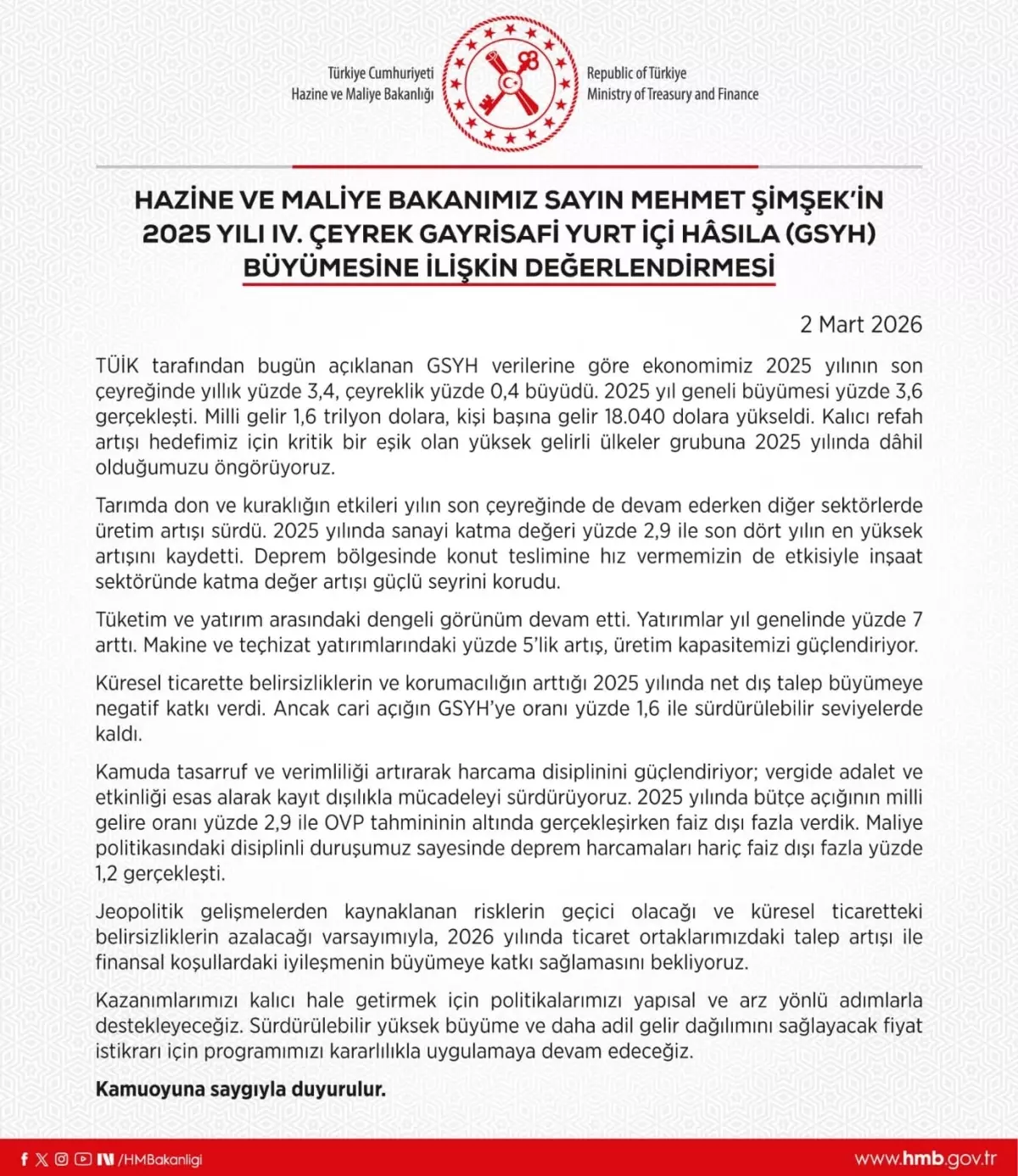 Bakan Şimşek yüksek gelirli ülke hedefi açıklıyor