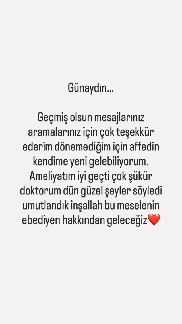 Murat Dalkılıç ameliyat sonrası ilk gün