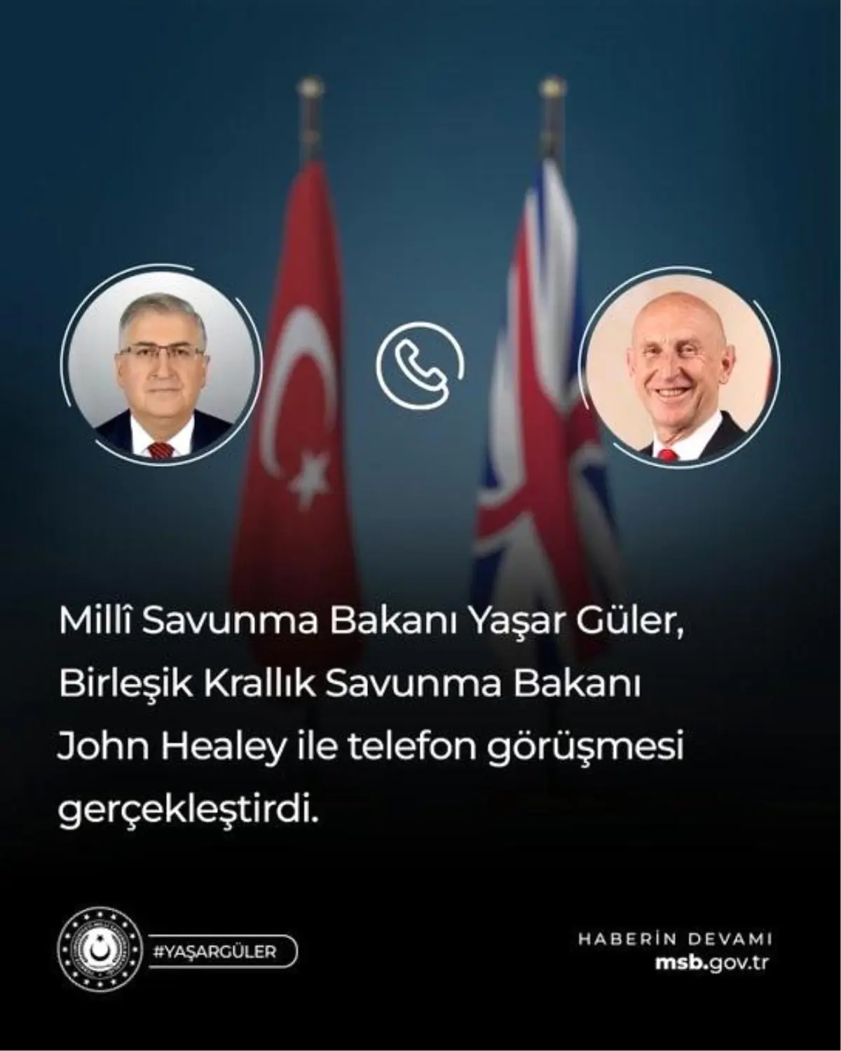 Türkiye ve Birleşik Krallık Savunma İşbirliğini Derinleştiriyor: Bakan Güler ve Healey Görüştü