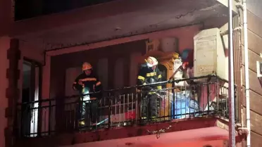 Denizli'de 4 Katlı Apartmanda Balkon Yangını Kontrol Altına Alındı