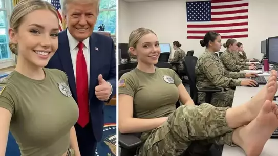 Sahte ABD kadın komutanının yapay zeka üretimi örnek görsel