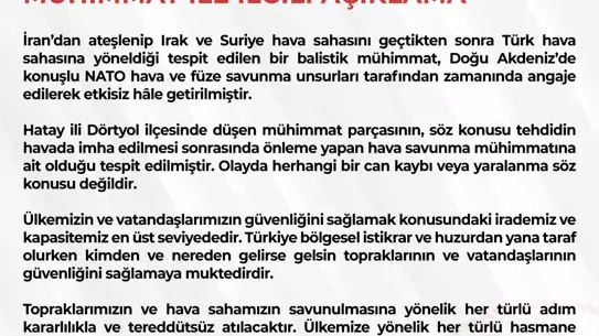 Balistik roketin havada imhası