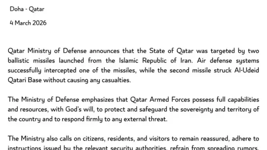 İran'dan Katar'daki El‑Udeid Üssüne Balistik Füze Saldırısı