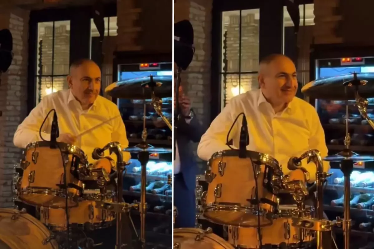 Ermenistan Lideri Paşinyan, Gürcistan'daki Etkinlikte Davul Çaldı