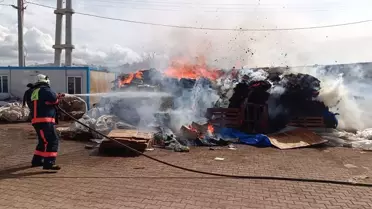 Yangın sonrası söndürülmüş tütün tesisi