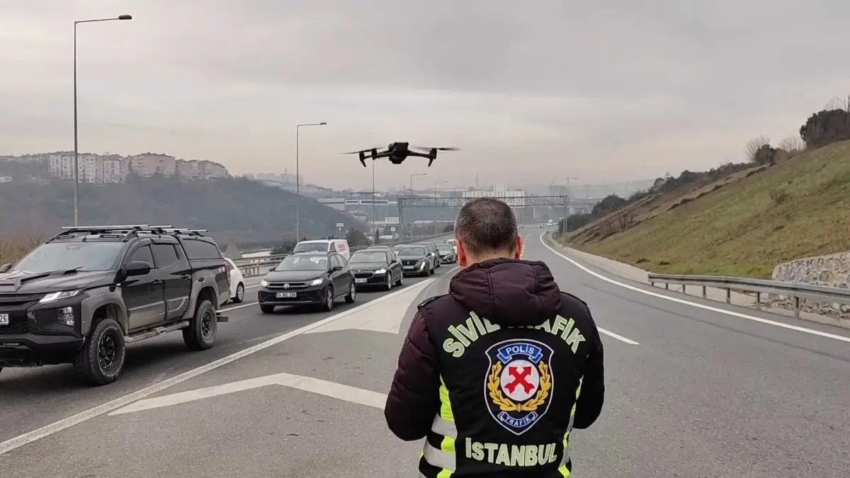 Dron Destekli Trafik Denetiminde 5 Sürücüye Toplam 25 Bin Lira Ceza