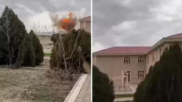 İHA çarpması sonrası oluşan duman