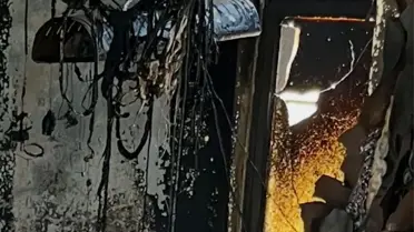 Yangın anındaki alevler