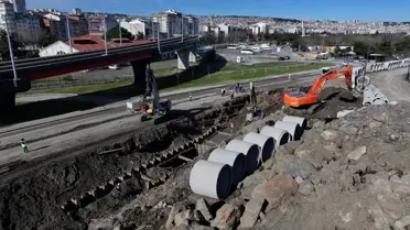 Atık su kolektör hattı inşaatından bir kare