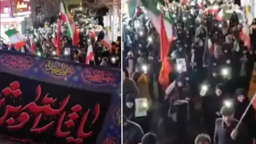 Tahran sokaklarında gece yürüyüşü