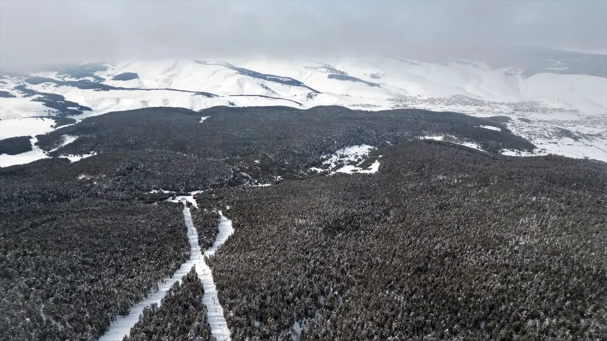 Sarıkamış’ın Bembeyaz Kış Manzarası Drone Kameralarıyla Görüntülendi