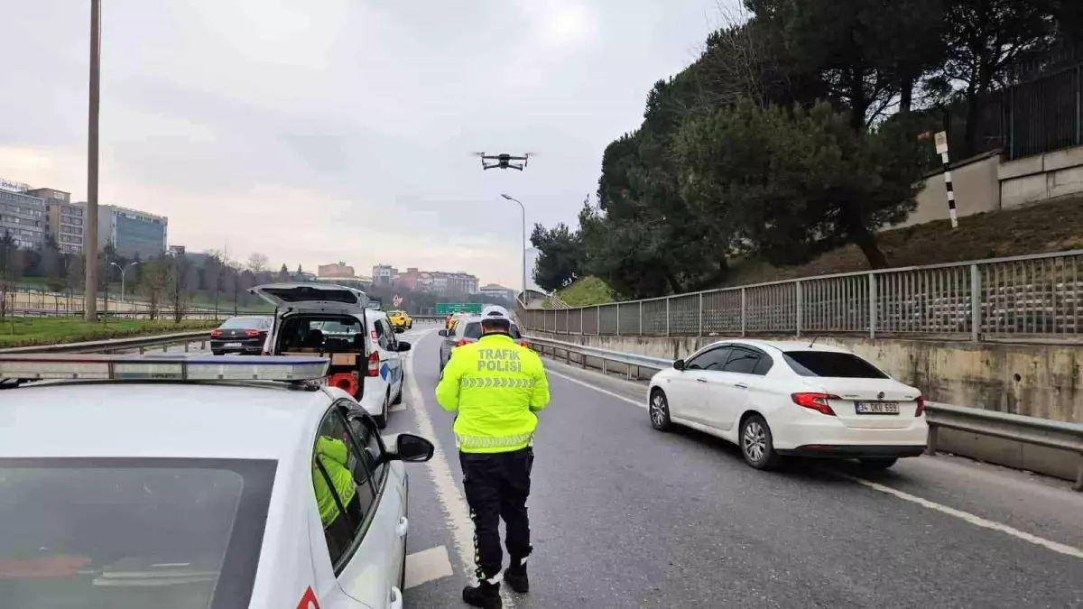 Sarıyer'de Dronla Trafik Denetimi: 10 Sürücüye Toplam 93 Bin Lira Ceza