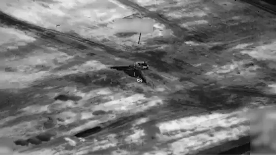 Saldırı sırasında çekilen hava fotoğrafı