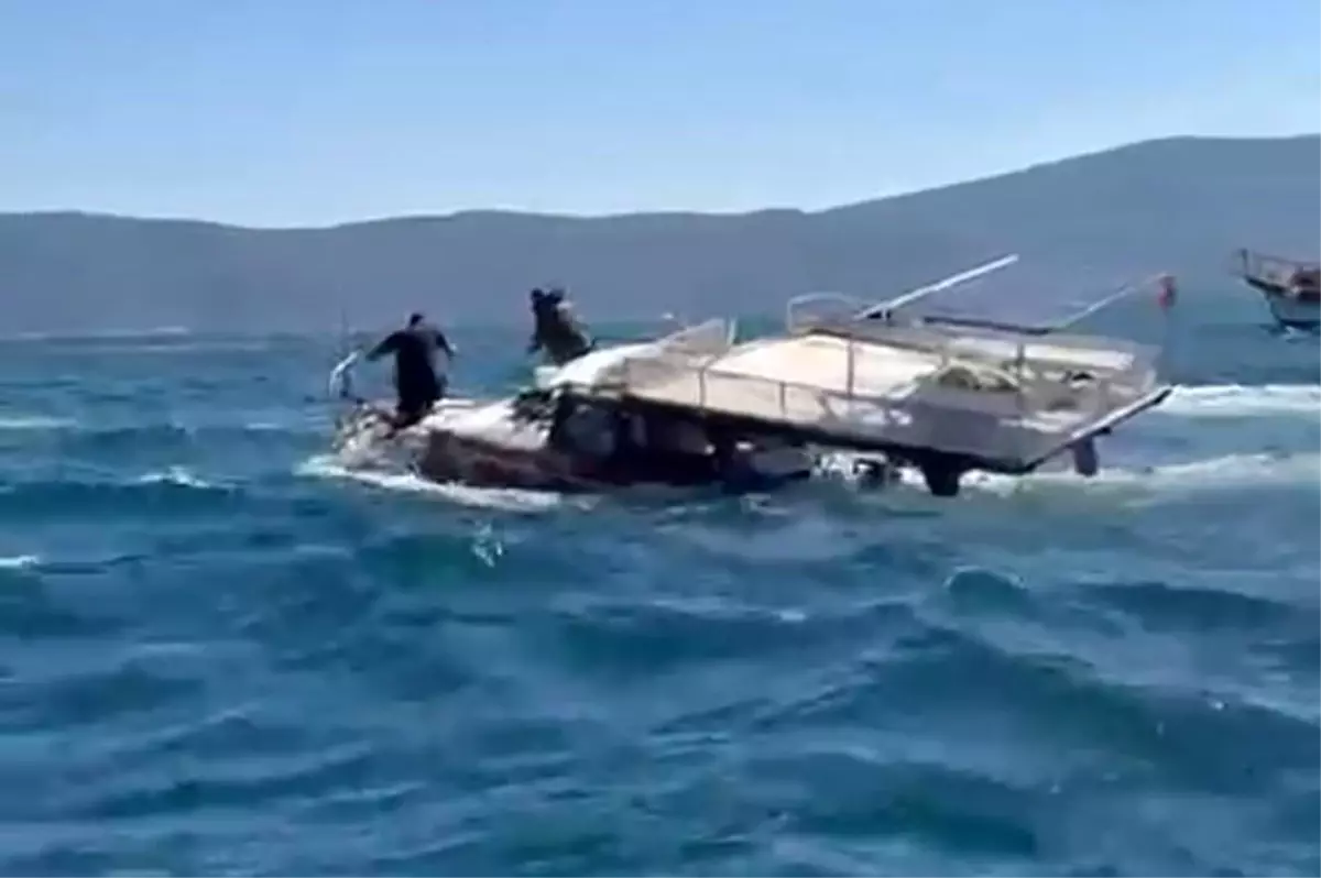 Milas'ta Güllük Körfezi'nde Balıkçı Teknesi Kazası Sonrası Tahliye Operasyonu