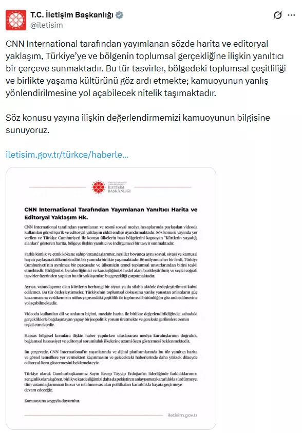 İletişim Başkanlığı açıklama görseli
