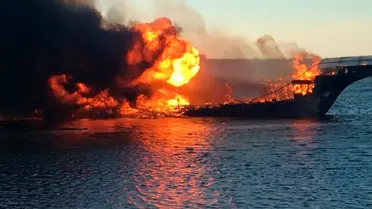 Saldırının ardından hasar gören Rus fırkateynleri